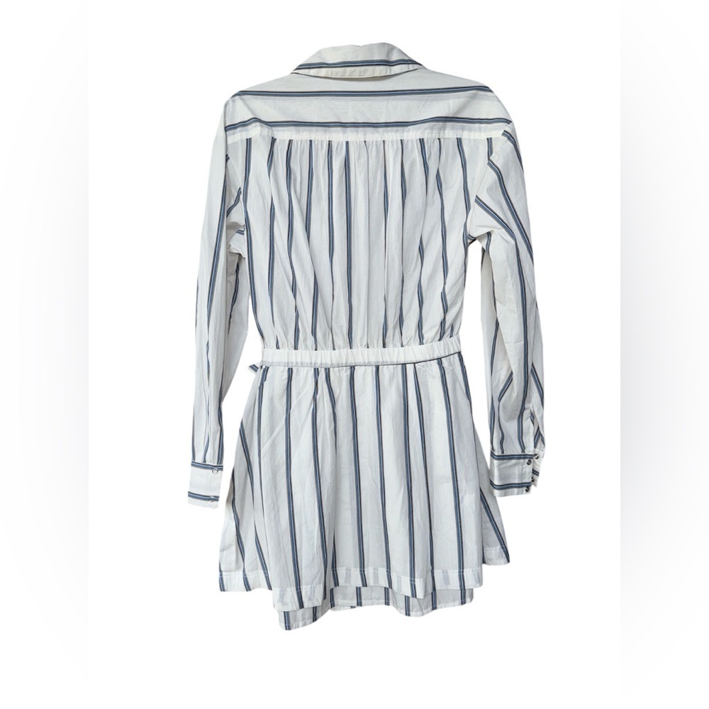 Free People White Mini Dress with Navy Stripes - Picture 7 of 10